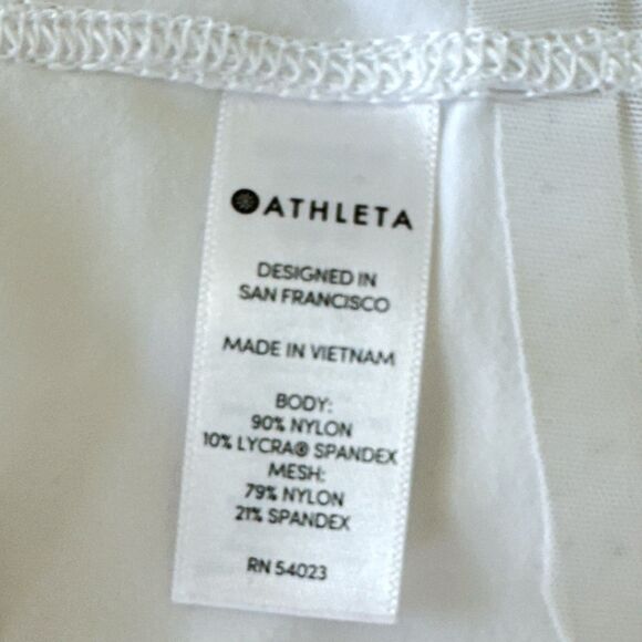 Athleta Sunlover UPF50 Dress, Fine Mesh 2.5" Hem White Slvless Wm Sz M EUC - Picture 3 of 11